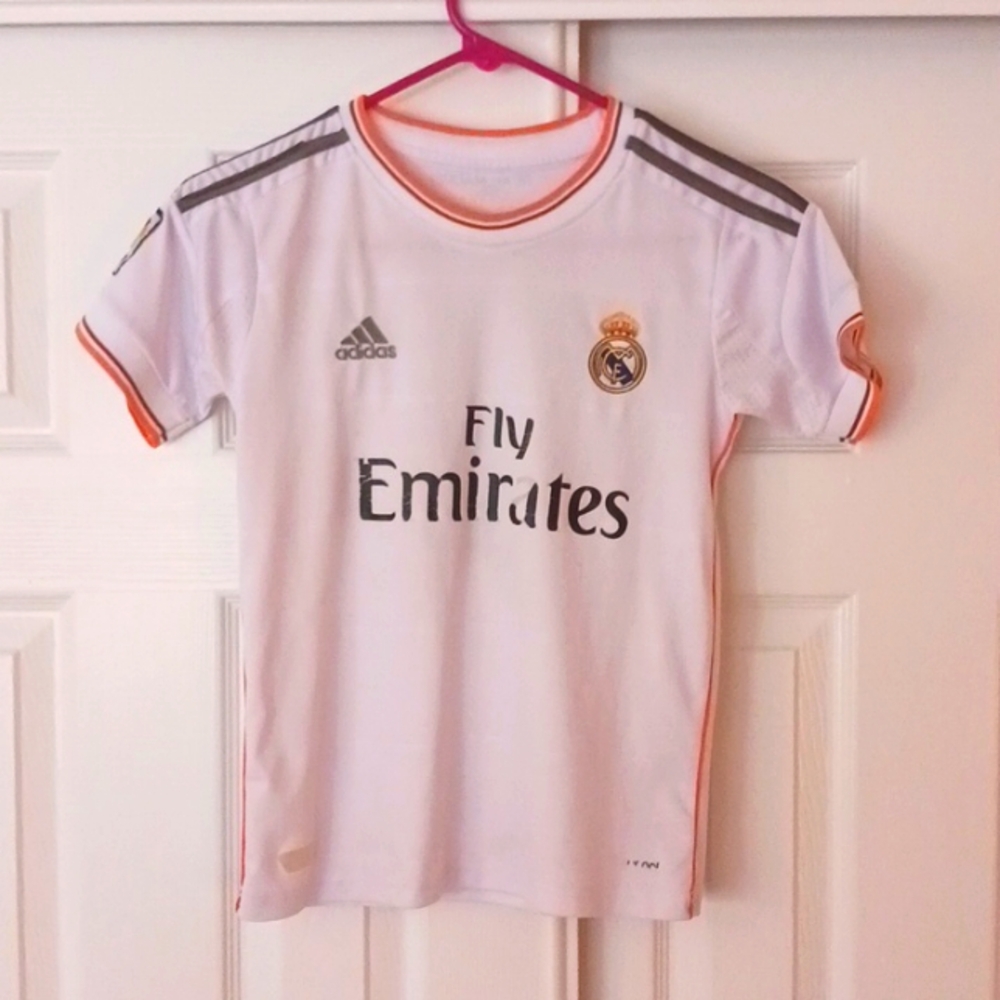 Adidas, Real Madrid Ronaldo Jersey size YL.  Slightly worn.